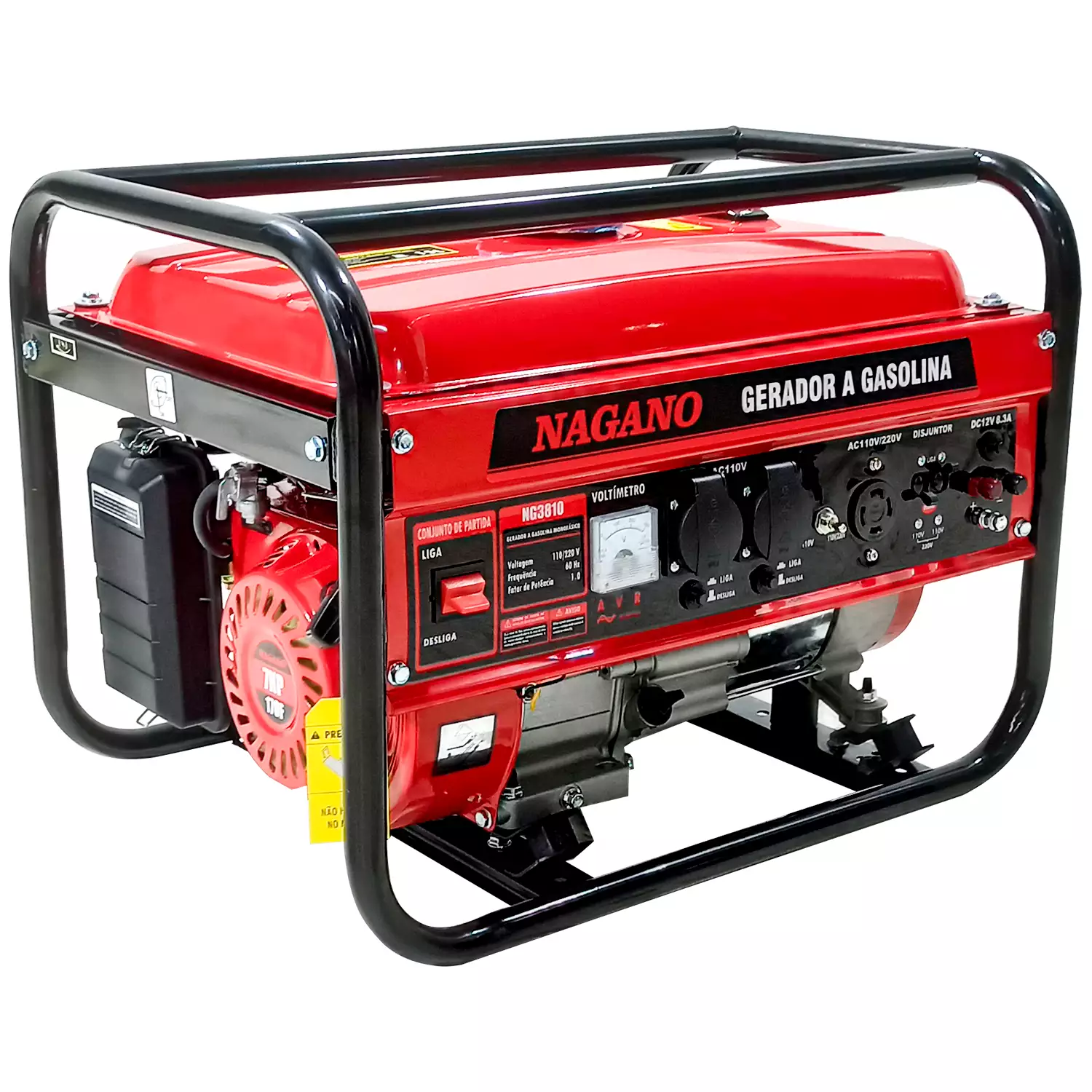 Gerador de Energia 3.6 KVA Gasolina Monofásico 110v/220v 7hp