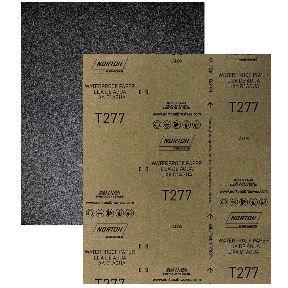 Folha de Lixa Dágua Grão 180 230x280mm 50 Unidades NORTON-5539541825