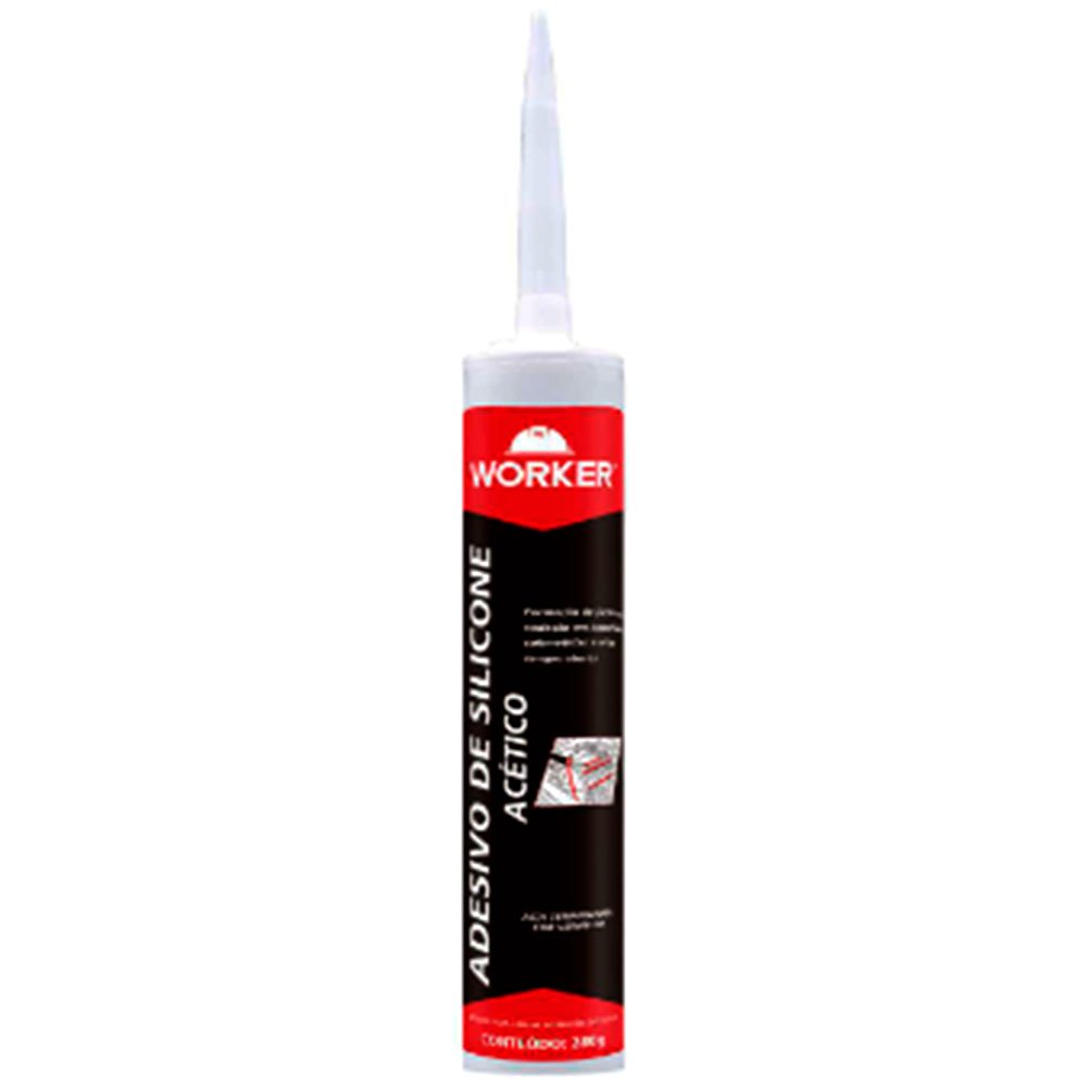 Silicone Acético Vermelho Tixotrópico Alta Temperatura 260g com 12 Unidades WORKER-281069