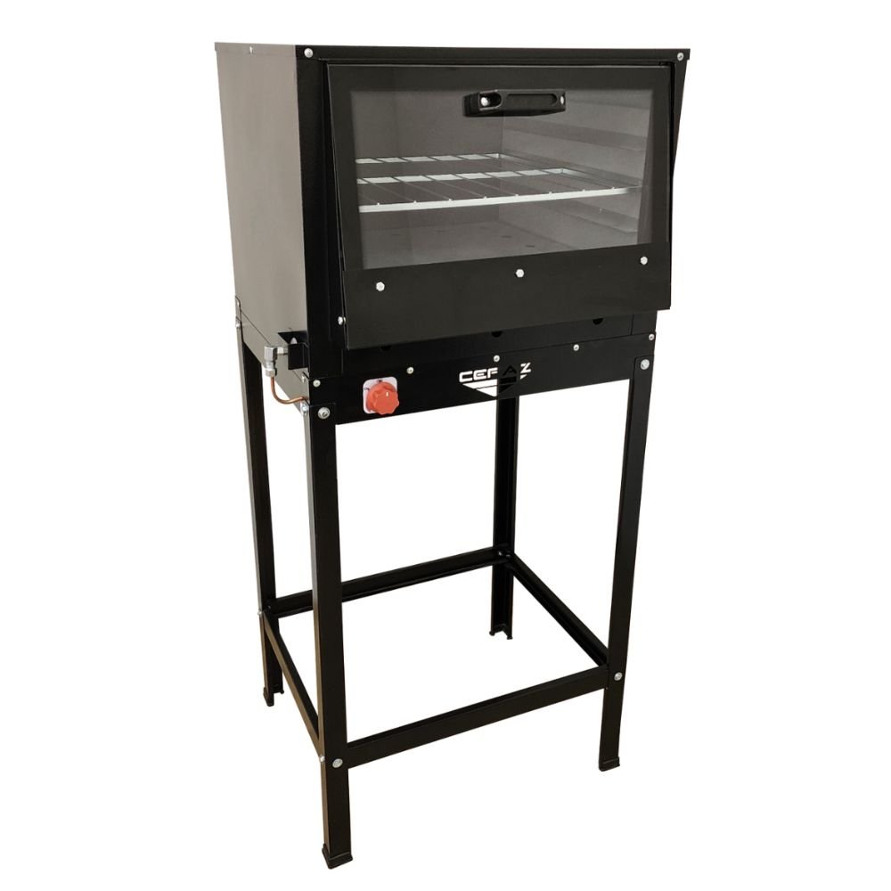 Forno Industrial Médio Alta Pressão FRG-10 a Gás GLP 80L Tampa de Vidro com Cavalete CEFAZ-FRG-10