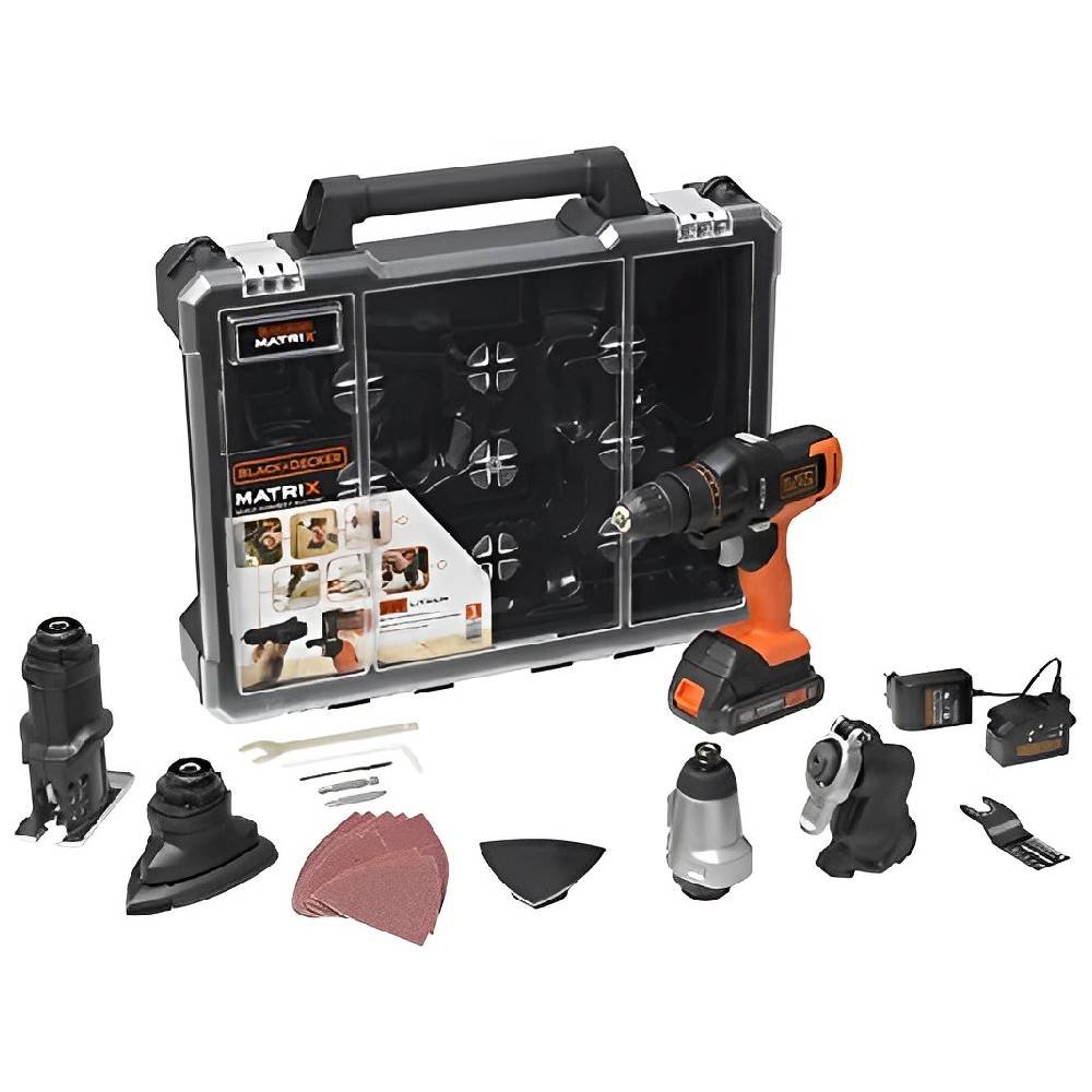 Jogo Ferramenta Sem Fio 20V Max com 6 Cabeçotes Intercambiáveis e Maleta BLACK+DECKER-MTX20K6A-BR