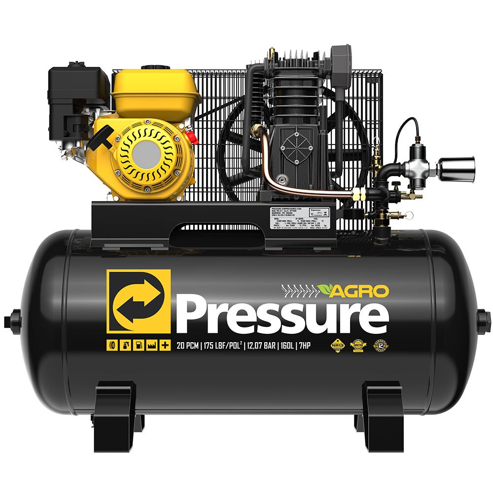 Compressor de Ar a Gasolina Agro 7HP 20 Pés 160L 175PSI PRESSURE-8975701353