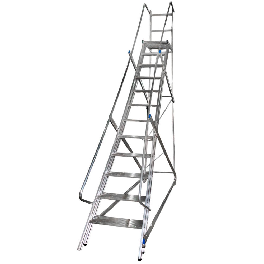 Escada de Alumínio Tipo Plataforma 11D + Plataforma REAL ESCADAS-PLAT300L