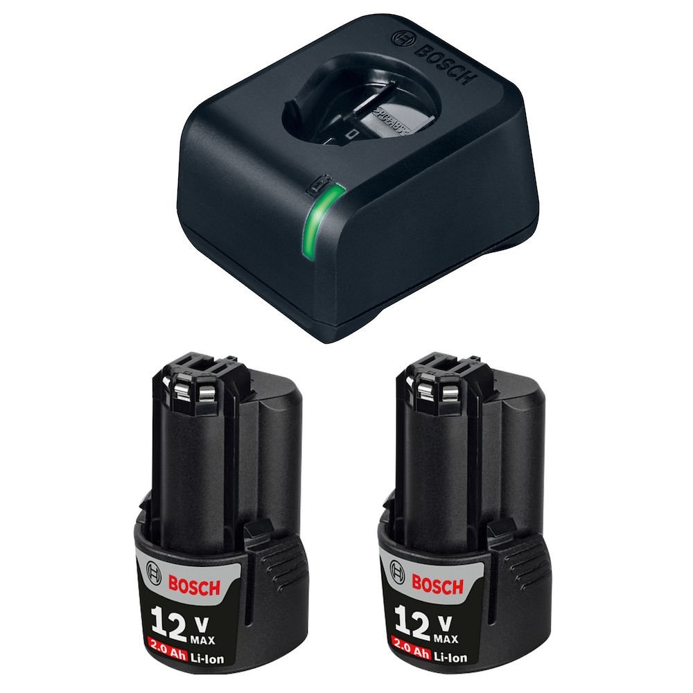 Kit 2 Baterias de Íons de Lítio 12V 2,0Ah com Carregador Bivolt BOSCH-1600A021KS-000