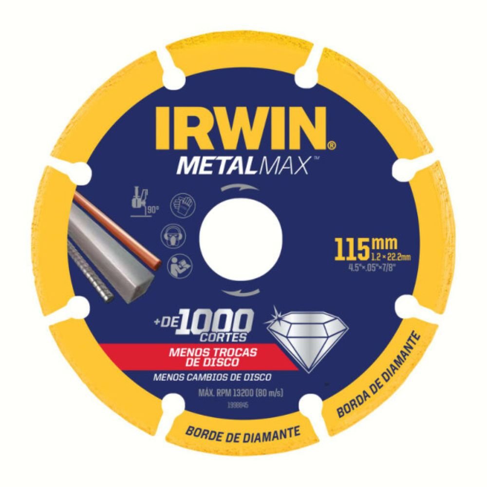 Disco de Corte Diamantado 4.1/2 x 7/8 Pol. MetalMax IRWIN-1998845