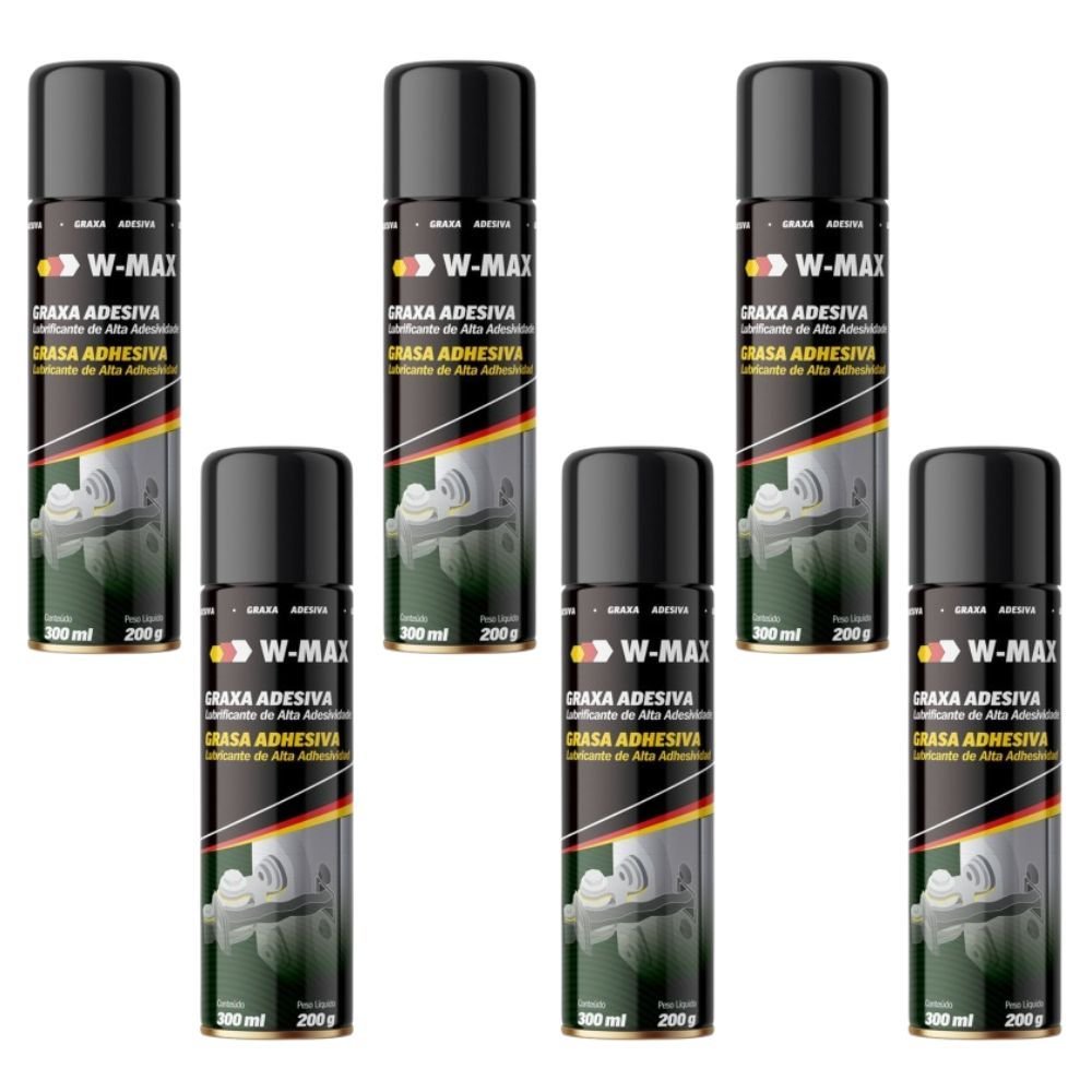 Kit 6 Graxa Adesiva Spray W-Max 300ml W-MAX BY WURTH-K9313