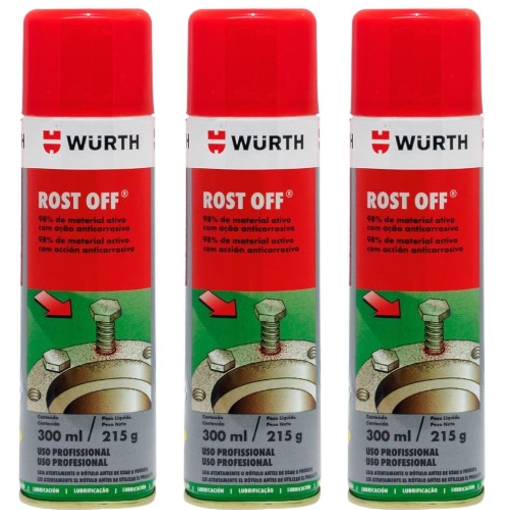 Kit 3 Desengripantes em Spray Rost Off 300ml WURTH-K93