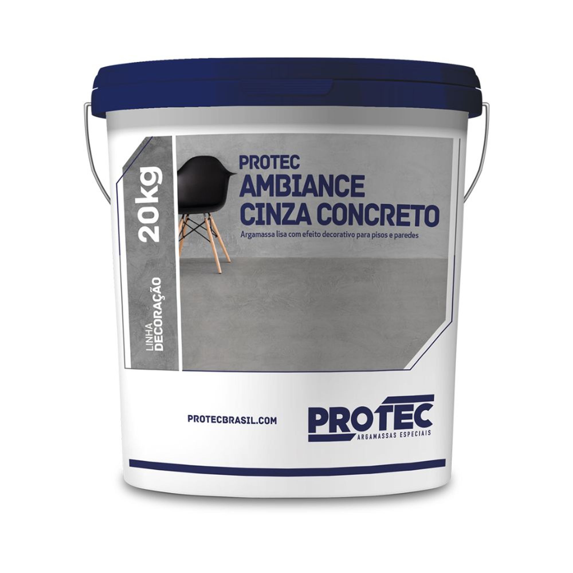 Argamassa Cimento Queimado Piso e Parede Cinza Concreto 20Kg Protec