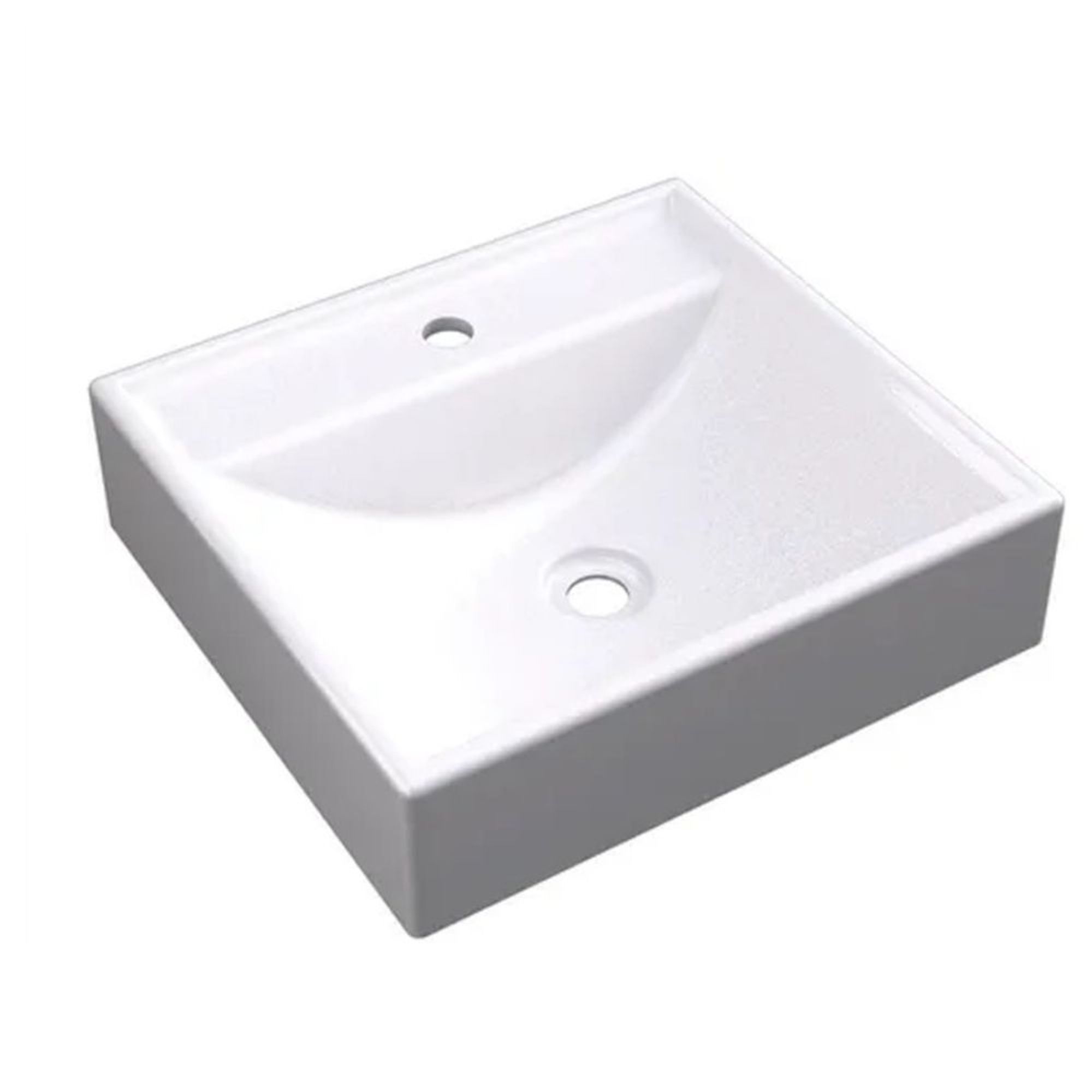 Cuba de Apoio Sintética Quadrada Ravena Plus Branca 39,5×39,5cm MGM