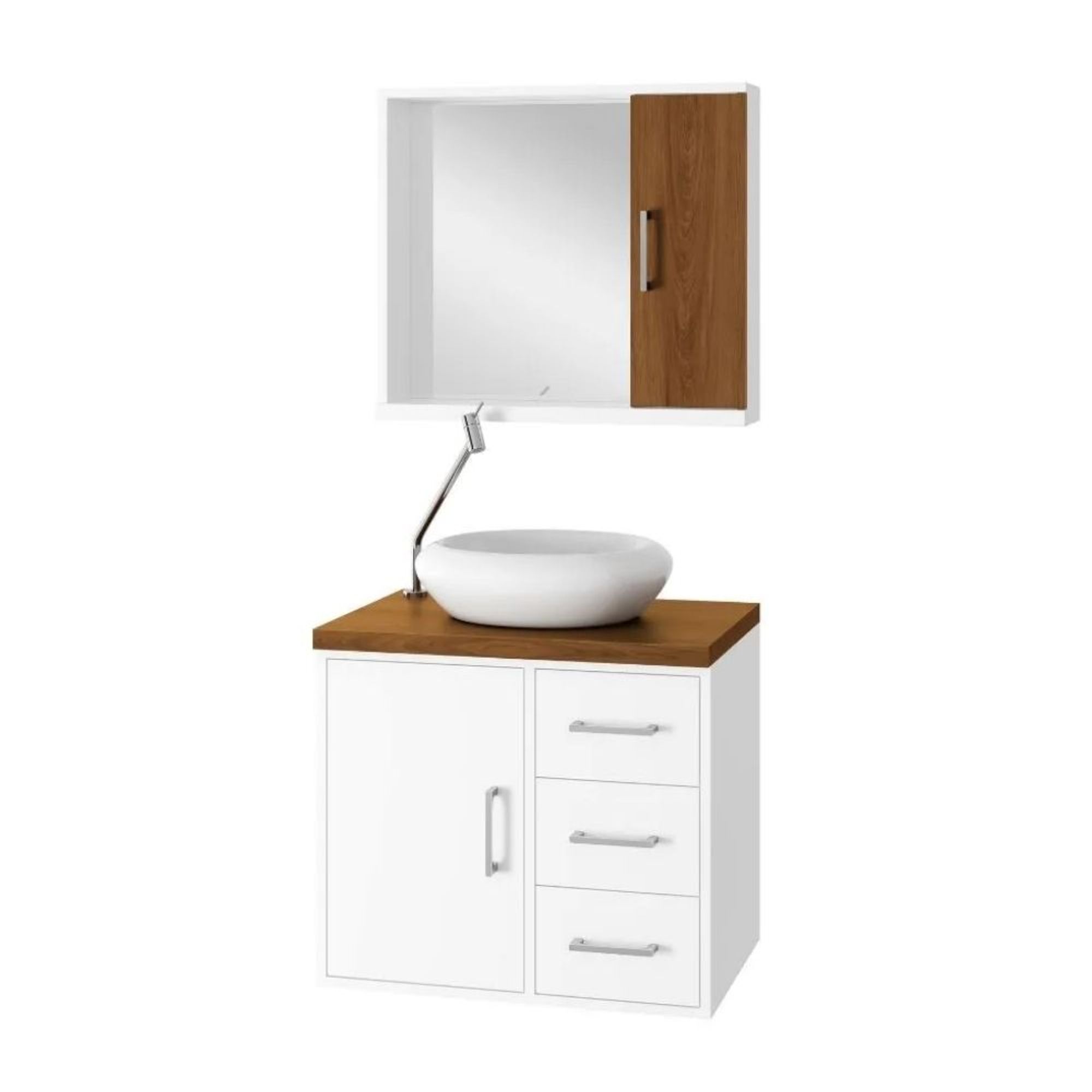 Gabinete para Banheiro Espelheira Andria 60cm Astral Design
