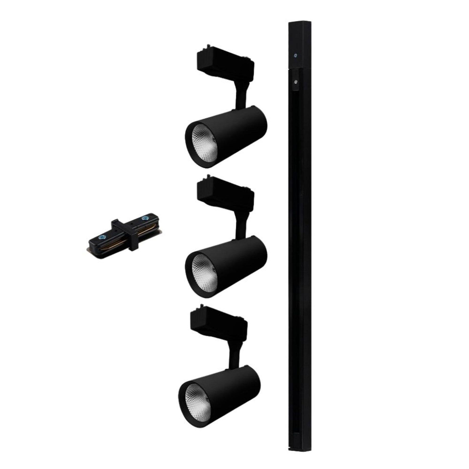 Kit de Trilho LED Preto com 3 Spots 7W Kian