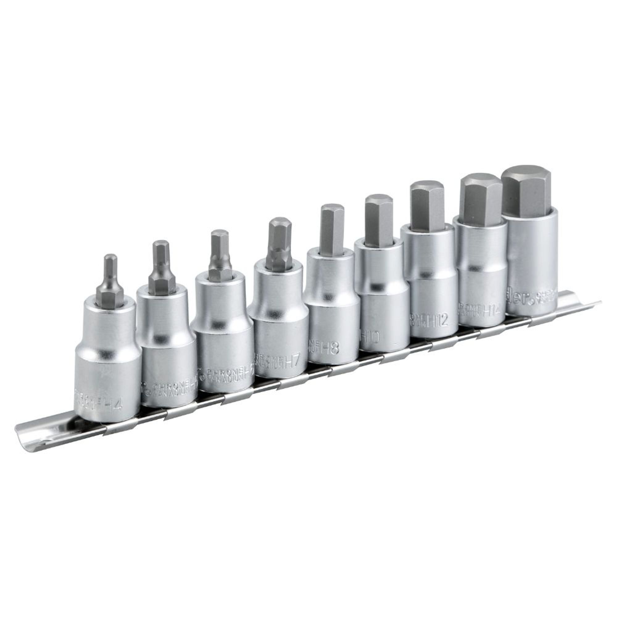 Jogo de Soquetes Hexagonais 4 a 17mm 9 Peças Vonder