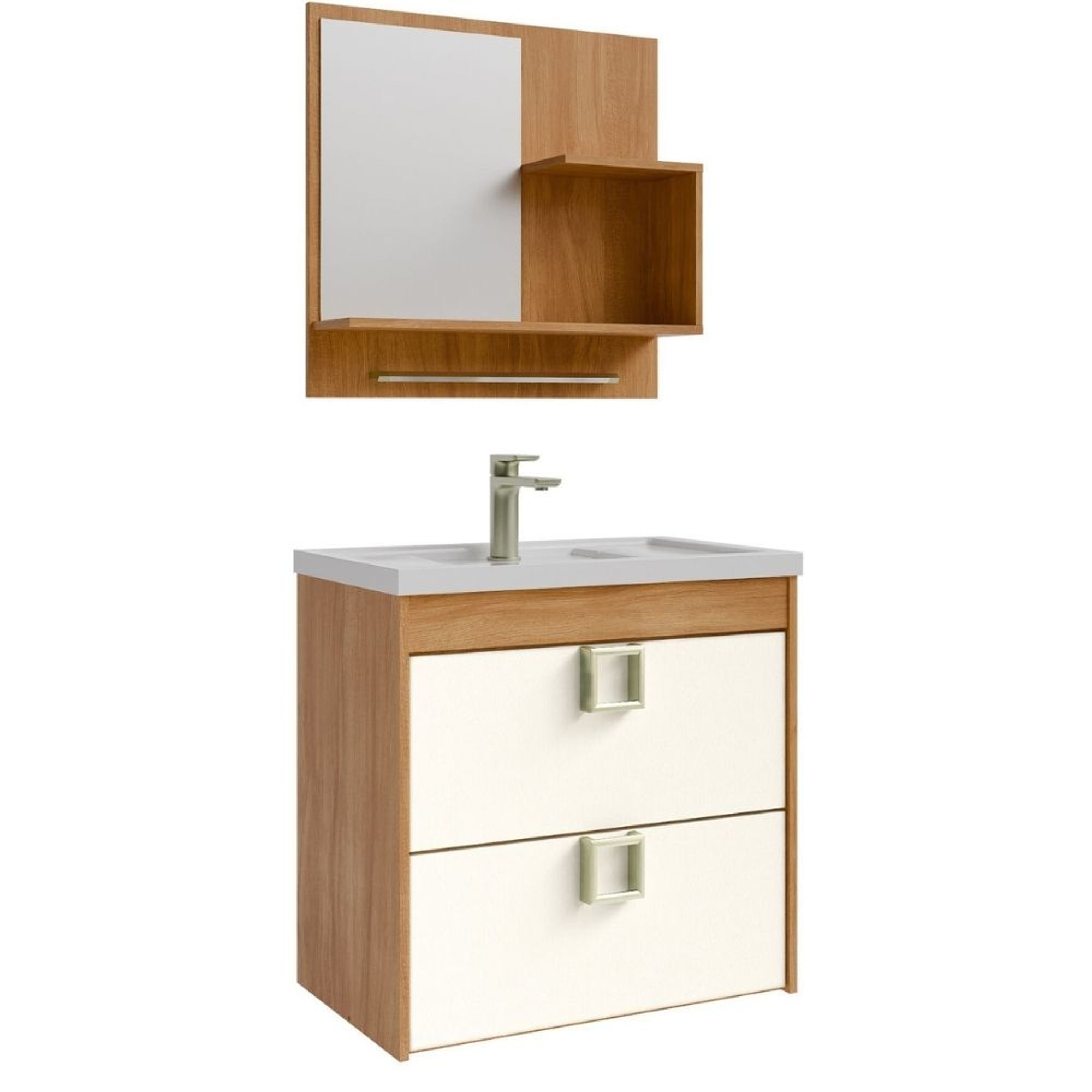 Kit Gabinete para Banheiro Lírio 59cm MGM Móveis