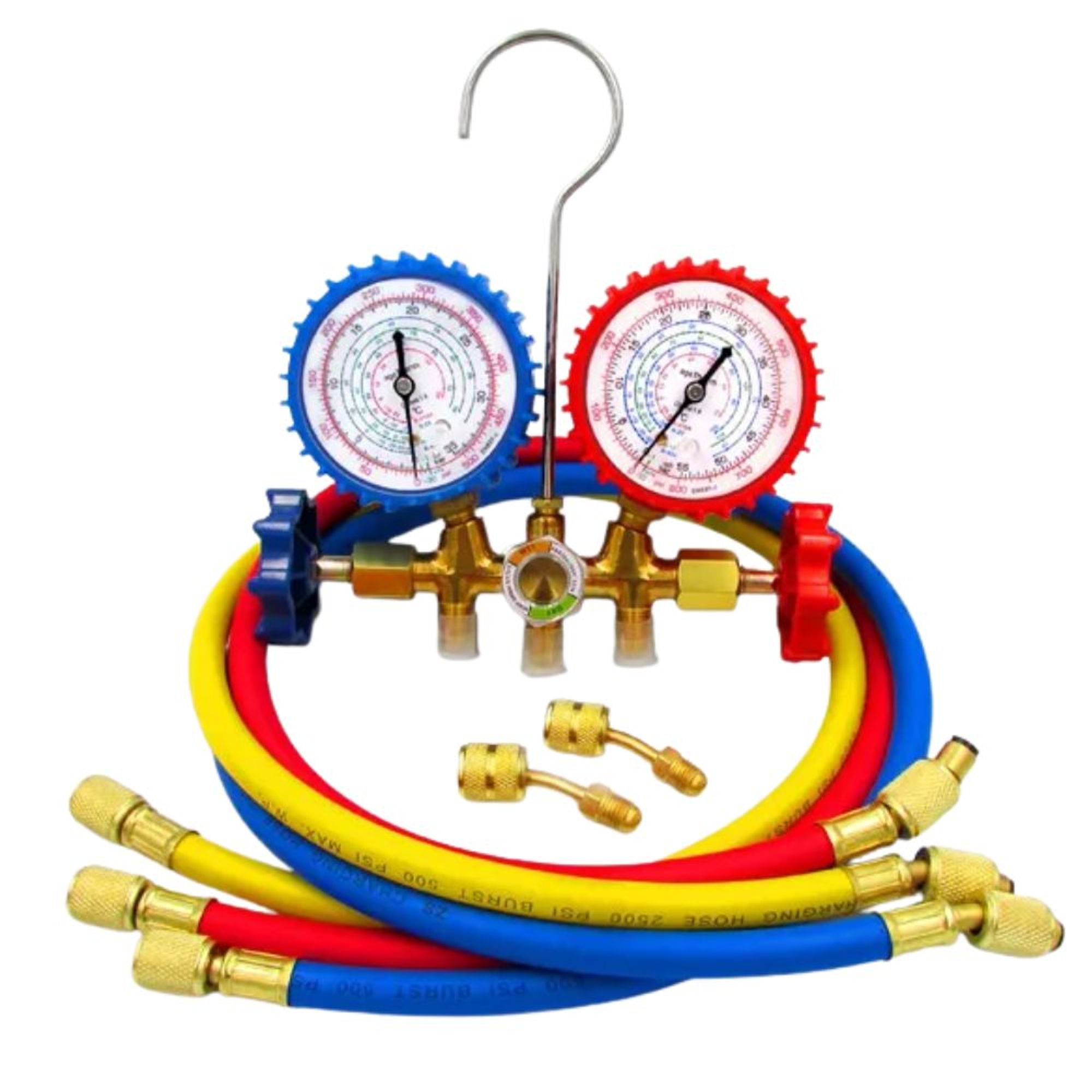 Manifold Analógico com Mangueira 90cm Gás R134A e Adaptador R410A AGT