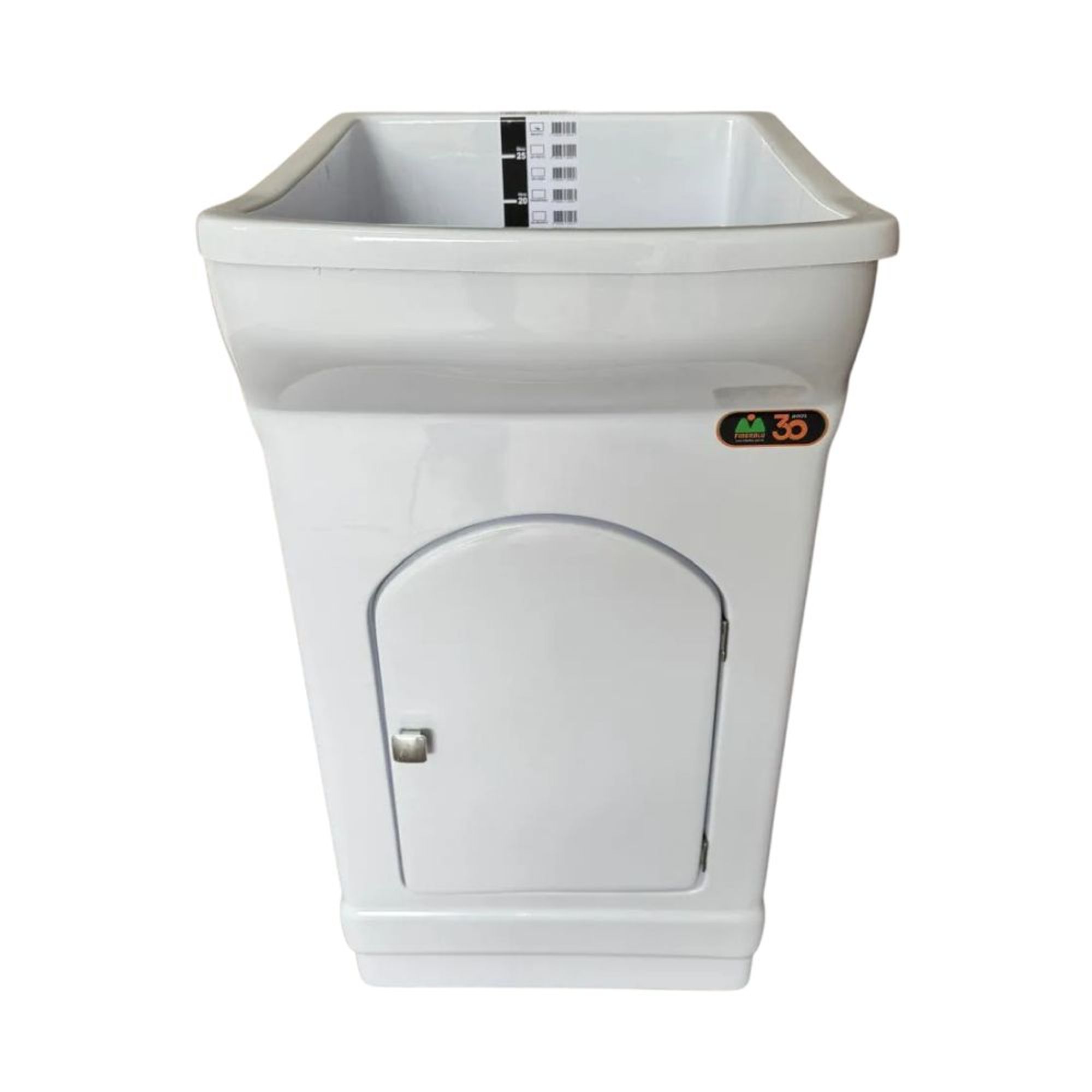 Kit Gabinete Lavanderia com Tanque Londres 47cm Branco Fiberblu