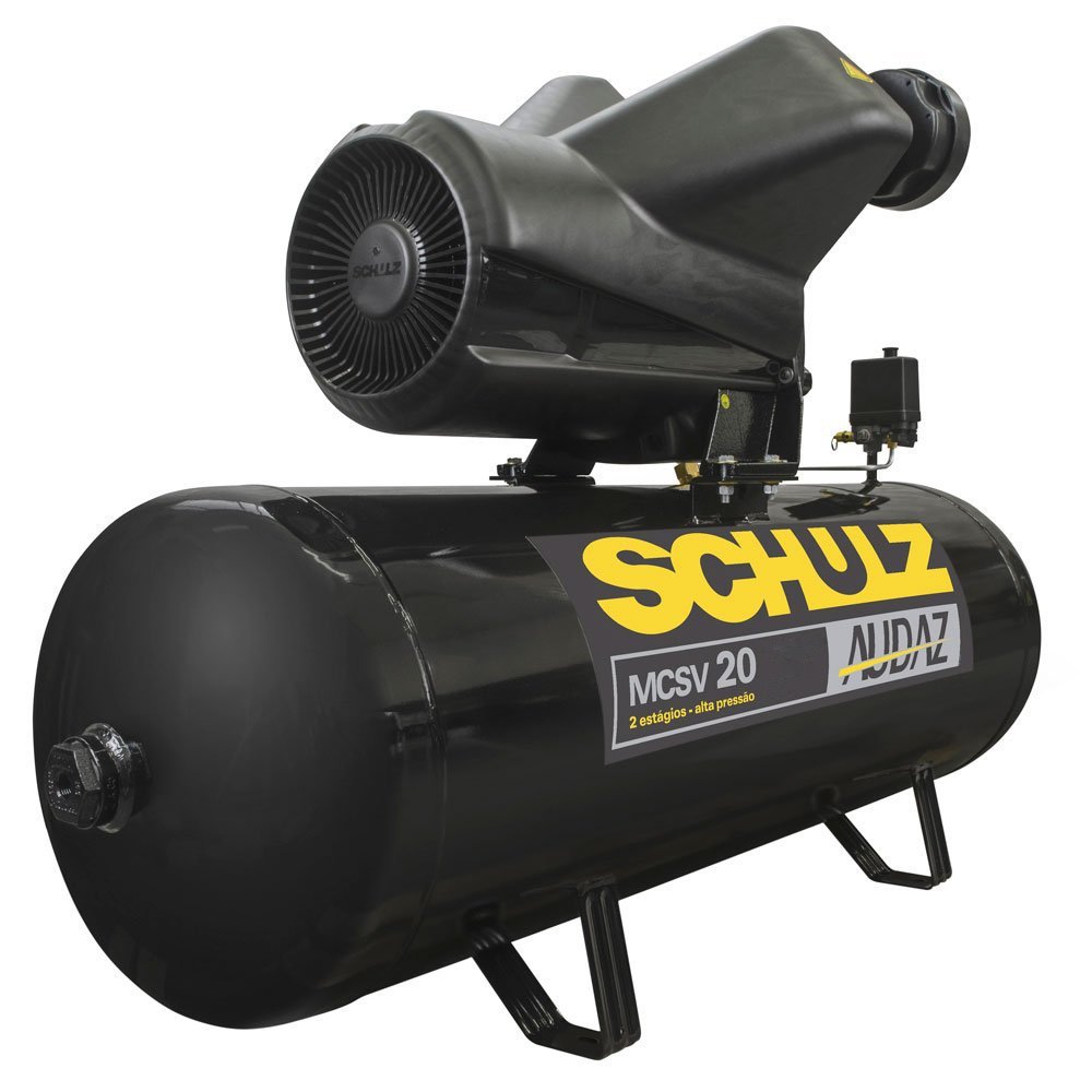 Compressor de Ar Audaz 5HP 20 Pés 200L 175 PSI 220/380V – Trifásico SCHULZ-MCSV20/200