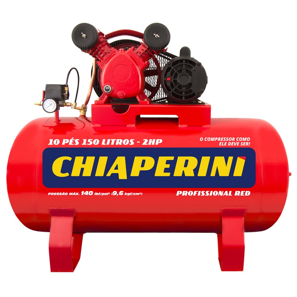 Compressor de Ar Red 10 Pés 2HP 140 PSI 150L 110/220V CHIAPERINI-19607