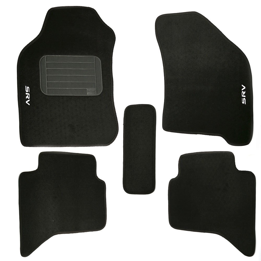 Jogo de Tapetes Hillux SRV Cabine Dupla 05/12 Preto com 5 Peças SAMARA CAR-7089
