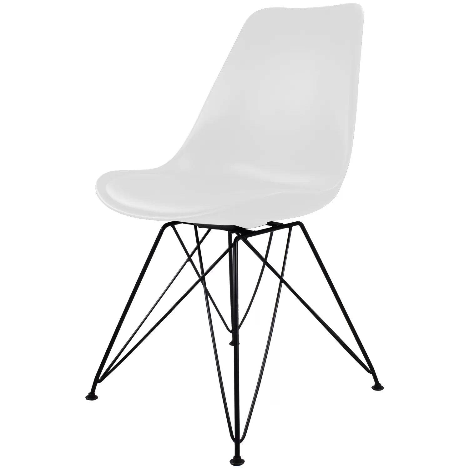Cadeira Charles Eames Branca com Pés de Metal – TCEM02