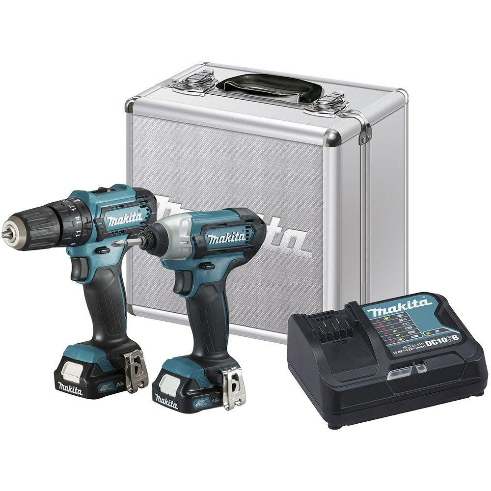 Combo Parafusadeira/Furadeira de Impacto + Parafusadeira de Impacto a Bateria 12V com Maleta MAKITA-CLX228SAX