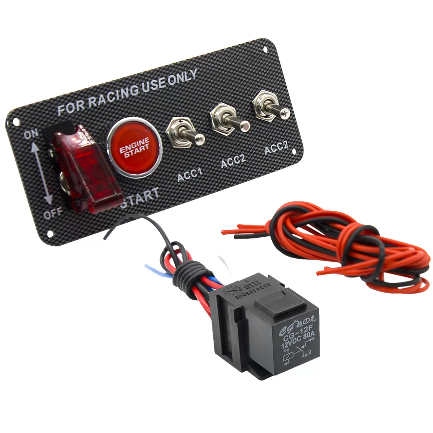 Painel Ignição Botão Partida Start Switch Chave Turbo