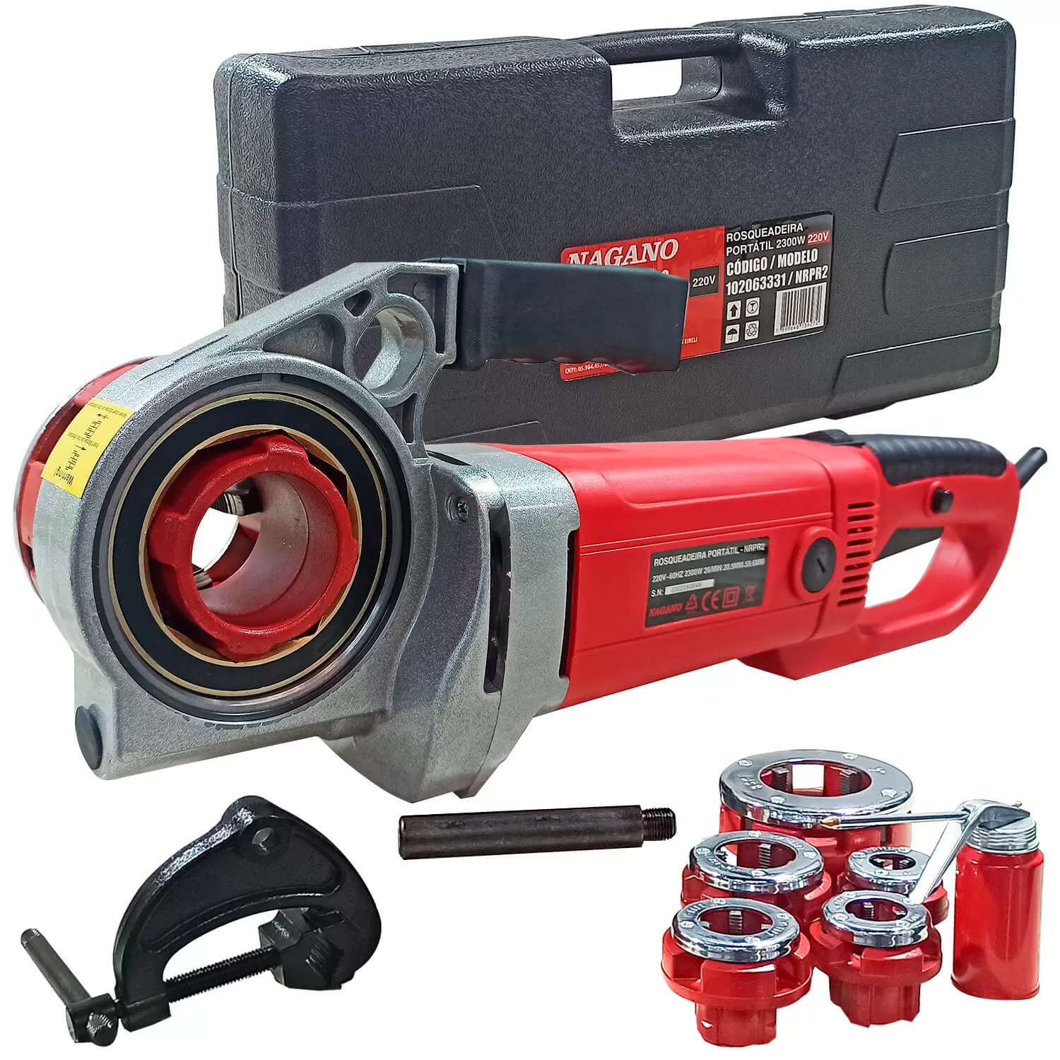 Rosqueadeira Portátil para Roscas BSPT/NPT 1/2 a 2 pol 2300w 220v