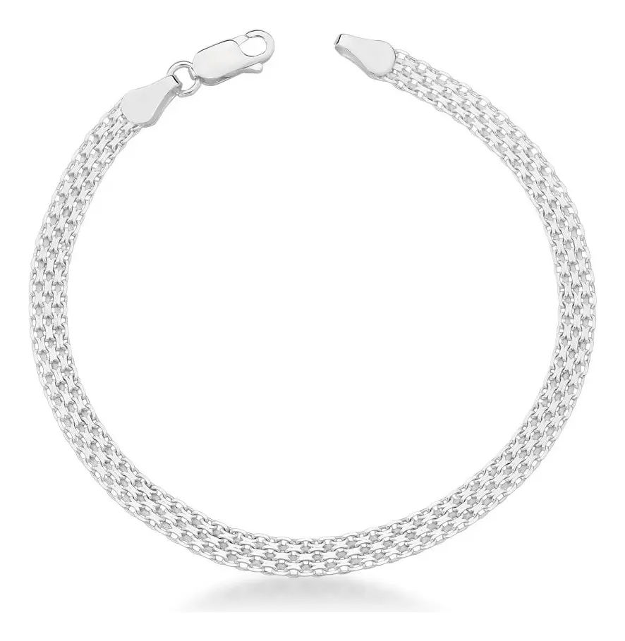 Pulseira Masculina Prata 925 Bismark Esteira 4,7mm - Argennti - 19 cm
