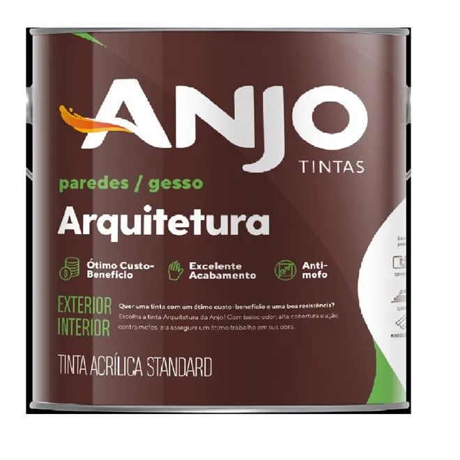 Tinta Acrílica Arquitetura Fosco Standard 18L Prata - ANJO